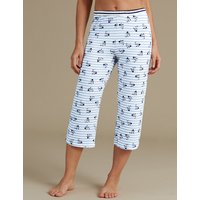 M&S Collection Floral Print Cropped Pyjama Bottoms