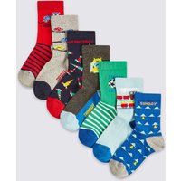 7 Pairs Of Cotton Rich Socks (1-6 Years)