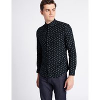 Limited Edition Pure Cotton Slim Fit Printed Oxford Shirt