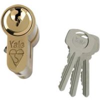 Yale 70mm Brass Plated Euro Cylinder Lock - 5010609174533