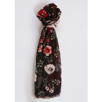 M&S Collection Floral Print Patchwork Scarf