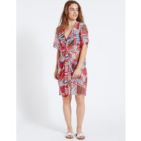 M&S Collection Printed Knot Front Kaftan