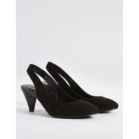 M&S Collection Angular Heel Elastic Slingback Court Shoes