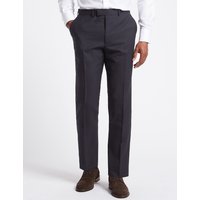 M&S Collection Luxury Navy Tailored Fit Wool Trousers
