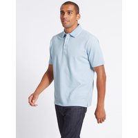 M&S Collection Big & Tall Cotton Rich Textured Polo Shirt