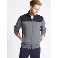 M&S Collection Pure Cotton Zipped Through Sweatshirt