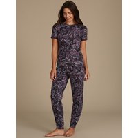 M&S Collection Cotton Rich Floral Print Short Sleeve Pyjamas