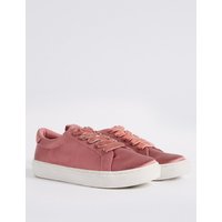 M&S Collection Lace-up Satin Velvet Trainers
