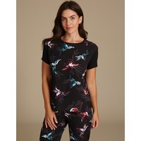 M&S Collection Printed Short Sleeve Pyjama Top