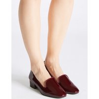 Footglove Wide Fit Leather Block Heel Pump Shoes
