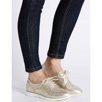 Footglove Leather Lace-up Sporty Trainers