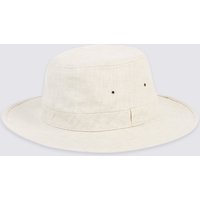 M&S Collection Pure Linen Broad Brim Hat