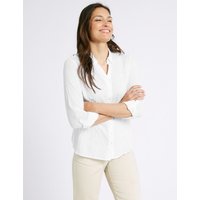 Classic Pure Cotton Crinkle 3/4 Sleeve Shirt