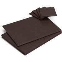 4 Pack Faux Leather Mat & Coasters