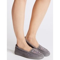 M&S Collection Star Embroidered Moccasin Slippers