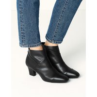 Footglove Leather Block Heel Ankle Boots