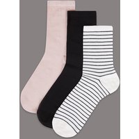 Autograph 3 Pair Pack Cotton Sheer Ankle High Socks