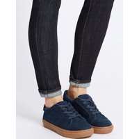 M&S Collection Fur Lace-up Trainers