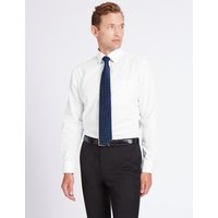 M&S Collection Cotton Blend Regular Fit Shirt With Tie