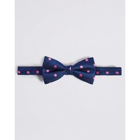 M&S Collection Luxury Pure Silk Spotted Bow Tie