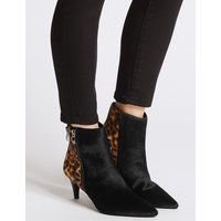 Twiggy For M&S Collection Leather Kitten Heel Double Zip Ankle Boots