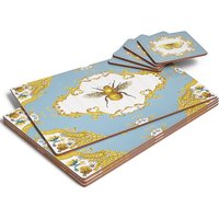 4 Pack Bee Floral Mat & Coasters