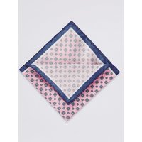 M&S Collection Pure Silk Printed Pocket Square