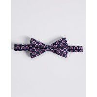 M&S Collection Luxury Pure Silk Textured Bow Tie