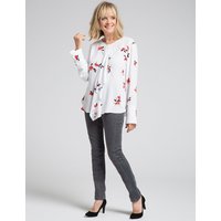 Twiggy Floral Print Frill Front Long Sleeve Blouse