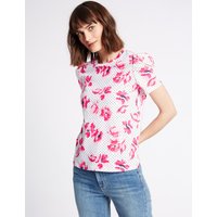 Limited Edition Pure Cotton Printed Puff Sleeve T-Shirt