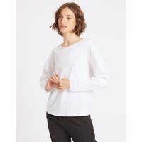 Limited Edition Pure Cotton Poplin Ruched Sleeve T-Shirt