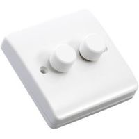 MK Logic Plus 2-Way Double White Gloss Dimmer Switch