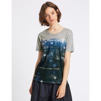 Limited Edition Cotton Blend Printed Short Sleeve T-Shirt