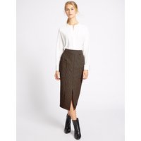 M&S Collection Front Split Printed Pencil Midi Skirt
