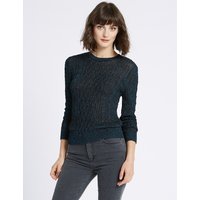 Limited Edition Textured Metallic Cable Knit Jumper