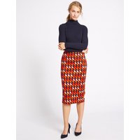 M&S Collection Geometric Print Jersey A-Line Midi Skirt
