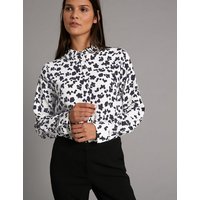 Autograph Printed Collared Neck Long Sleeve Shirt
