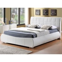 Limelight Dorado White 4' 6" Double White Leather Bed