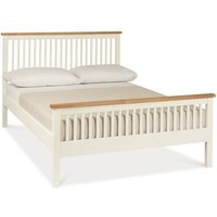 Bentley Designs Atlanta Two Tone - High Foot End 3' Single Oak And White Slatted Bedstead Wooden Bed