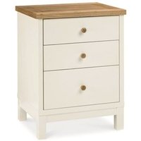 Bentley Designs Atlanta Two Tone 3 Drawer Nightstand Oak And White Bedside Chest