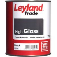 Leyland Trade Interior & Exterior Black Gloss Wood & Metal Paint 750ml Tin