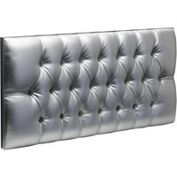 New Design Diana Fabric 5' King Size Silver Metallic Faux Leather Fabric Headboard