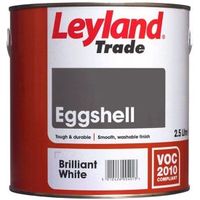 Leyland Trade Interior Brilliant White Eggshell Wood & Metal Paint 2.5L Tin