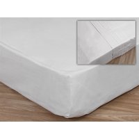 Elainer Cotton Sateen Flat Sheet, Deep 3' Single White Linen