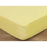 Delis Cotton Fitted Sheet/ Protector 2' 6" Small Single Lemon Protector