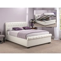 Snuggle Beds Eleanor - Ivory White 4' 6" Double Ivory Eleanor Ottoman Bed