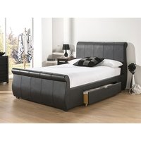 Snuggle Beds Alabama 4' 6" Double Black Leather Bed