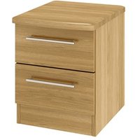 Furniture Express Sherwood 2 Drawer Locker Modern Oak Assembled Bedside Chest