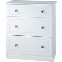 Furniture Express Pembroke 3 Drawer Deep Chest White Assembled Drawer Chest