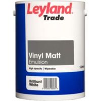 Leyland Trade Brilliant White Matt Emulsion Paint 5L